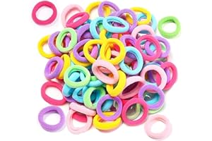 Rpanle 100 Pièces Élastiques Cheveux Cravates, mini cravates colorées de queue de cheval doux de bandes de cheveux multicolores pour Filles Bébé Enfants (2.5cm*6mm) Printemps
