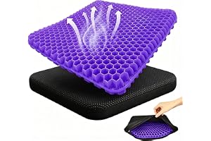 TOGETDREAM Gel sittdyna, mjuk sittande vaxkaka ergonomisk kudde cool gelkudde stor dubbel tjock gelkudde med tygskydd trycksm