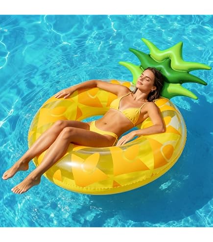 Flotteur Ananas Géant 95 Cm - PVC Résistant - Charge 150 Kg - Piscine Et Plage