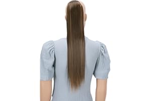 CAISHA 60cm Posticcio Per Capelli Hailey Con 2 Nastri Coda Di Cavallo Voluminoso Capelli Finti Liscio Mix Marrone HC27