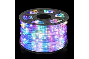 Lospitch Tube lumineux LED 50 m pour l'extérieur et l'intérieur - Tuyau LED noir - Télécommande avec fonction mémoire - Pour Noël, décoration, fête, mariage, jardin, éclairage - Multicolore