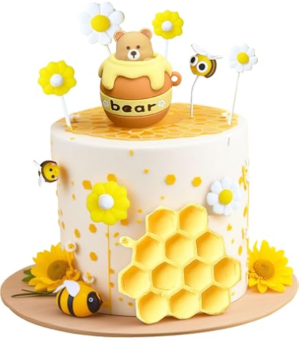 Biene Babydusche Dekoration Set – Süße Kuchendekoration Mit Bienen & Blumen Für Theme-Partys