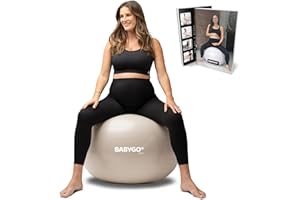 BABYGO® Birthing Ball For Pregnancy Maternity Labour & Yoga + Our 100 Page Pregnancy Book, Exercise, Birth & Recovery Plan, Anti-Burst Eco Friendly Material