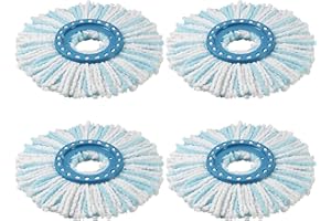 4 Stück Ersatzkopf für Leifheit CLEAN Twist Disc Mop Ergo, 2-Faser-System Wischmopkopf Ersatzbezug mit Spezialborsten für Alle Bodenarten