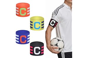 Yuanchu 4 Stück Kapitänsbinde Fussball, Verstellbare Kapitän Armbinden Multicolor Fussball Capitan Armbinden Elastic Spielführerbinde Kapitän Band für Erwachsene Junior Viele Sportarten