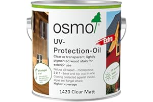 Osmo UV Protection Oil Extra for Exterior Wood, Clear Matt 1420 for Vertical Structures (Clear Matt, 2.5L)