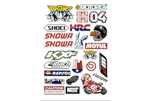 Motorrad Aufkleber Sponsor, FENGCHUANG-Moto Motocross Stickers Kit, Motorrad Aufkleber für Auto Motorräder Fahrrad Skateboard Snowboard Gepäck Laptop Aufkleber und mehr （21 x 32 cm）