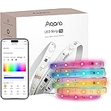 Aqara Striscia LED T1 con Matter, RICHIEDE il HUB Zigbee 3.0, Luminose LED RGB + IC da 2M con 16 milioni di Colori/Bianco Ten