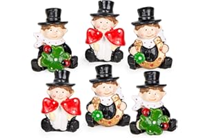 Logbuch-Verlag 6 portafortuna regali spazzacamino personaggi con simboli fortunati Capodanno Give-Away 5 cm