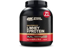 Optimum Nutrition Gold Standard 100% Whey Proteinpulver,2.27kg | Chocolate Hazelnut,71 Portioner,24g Protein, BCAA, Lågt sockerinnehåll, Främjar Muskeltillväxt och Återhämtning