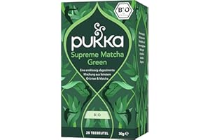 ‎PUKKA Pukka | Bio Kräutertee "Supreme Matcha Green" | Grüntee & Matcha | Grüner Tee für frische am Morgen | 1er Pack | 20 Teebeutel