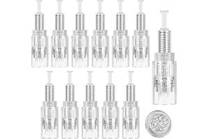 LOPHE 12 Pin Ersatz Nadeln Patrone,12 Stück Universalmodell Ersatznadeln Mikronadel Derma Pen, Microneedling Pen Nadelpatronen für Auto Micro Nadelroller Einstellbar Needling Pen (Gewinde)