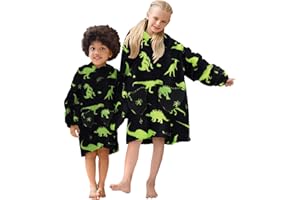 Adisputent Kids Blanket Hoodie Oversized Snuggle Blanket Sherpa Fleece Lined Blanket Hooded with Pockets Boys Girls Soft Cozy Fluffy Wearable Blanket 5-15 Years