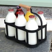 CKB LTD Milk Bottle Holder Powder Coated Steel Wire Metal Holds 6