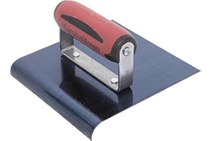 Fratasadora Marshalltown de acero azul con mango Durasoft, para redondear el hormigón, radio: 10 mm, labio 13 mm, tamaño de la fratasadora: 152x152 mm