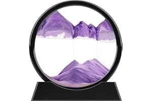 XINBAOHONG Moving Sand Art Picture,Liquid Motion 3D Deep Sea Sandscape in Motion Display Flowing Sand Frame Relaxing Desktop Home Office Work Decor（10 inch）(Purple)