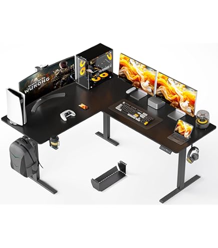 Hoekbureau - 140 x 160 - In hoogte verstelbaar (72 - 120 cm) - 2 geheu – Worldly Home
