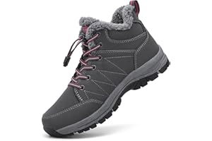 ZHNSHM Femme Bottines Fourrées Chaude Boots Antidérapantes Randonnée Neige Botte Hiver Fourrure Bottines