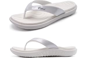 jiajiale Infradito Donna Moda Ortopediche Estive Comode Pelle Supporto Arco Plantare Flip Flop Doccia Spiaggia Piscina Aperte Mare Leggere Eleganti Ciabatte Antiscivolo Gomma Suole
