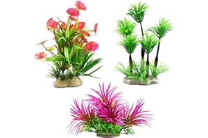 Dokpav 3 Pcs Plantes Aquatiques artificielles, 6 * 16 cm Decoration Aquarium Plante Artificielle Plantes Plastique pour Décoration d'aquarium