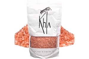 Khla - Sel Rose de l'Himalaya 1 kg - Cristaux 100 % Naturels - En Grains pour Moulin & Mortier - Ingrédient Cuisine Épice - Direct Producteur - Sel Alimentaire - Origine Punjab, Pakistan