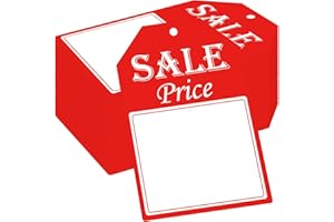 SMARSTICKER 100 Pack Red Sale Price Tags with String 2x3 Inch Retail Labels Business Store Signs Point of Sale Price Pricing Card (Red)