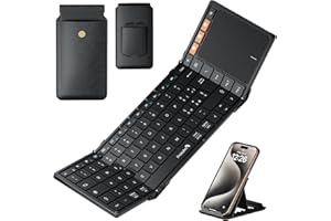 ProtoArc Tastiera Bluetooth Pieghevole, XK01 TP Grande Tastiera Wireless Layout Italiana con Touchpad, Tastieras iPad Portatile Viaggio per iOS, Android, PC Tablet Windows - Nero