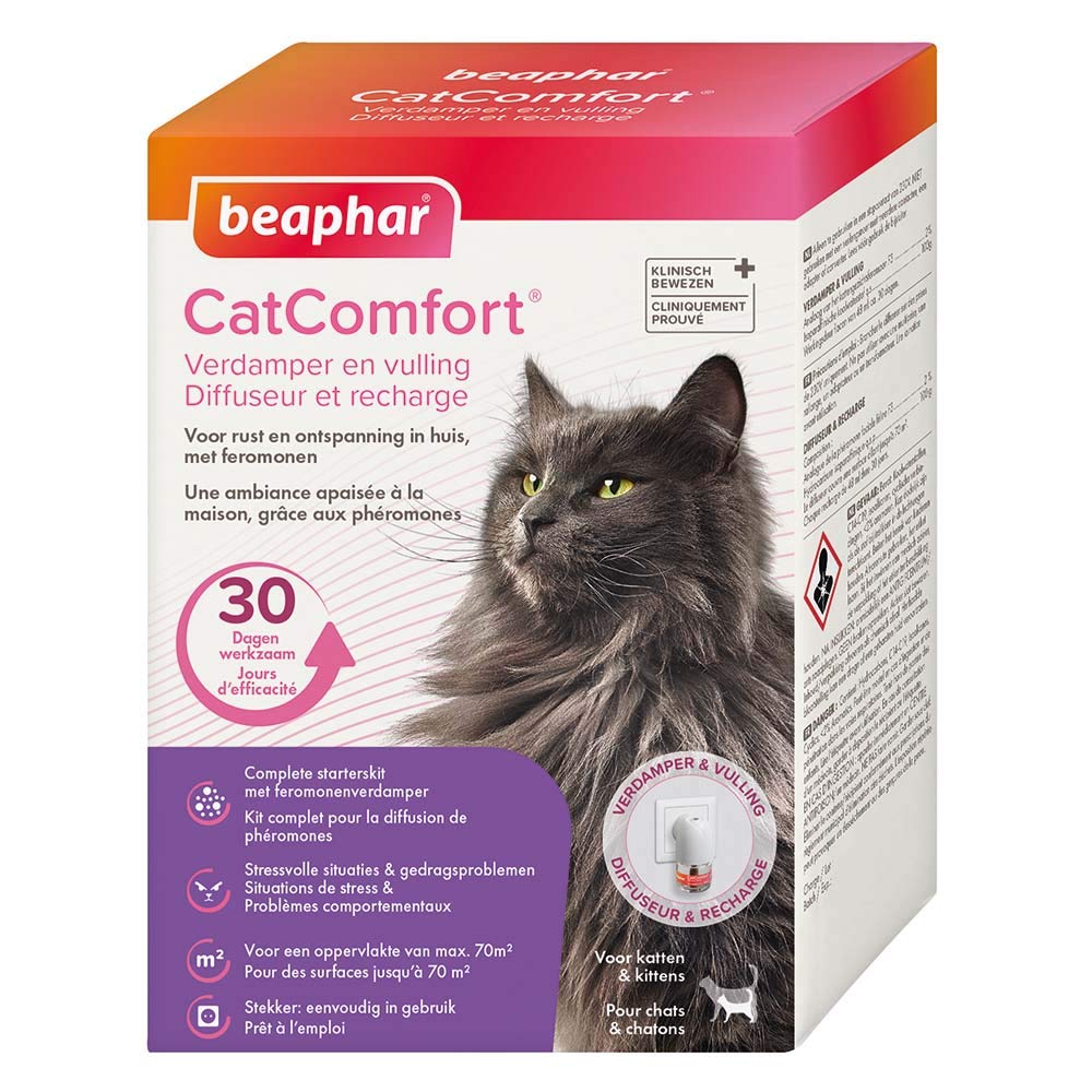 Diffuseur De Phéromones Pour Chat Anti-Stress - 2 Flacons 48ml - Branchement Prise - Calmant Apaisant
