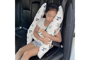 XGOPTS Kids Travel Pillow Car Seat Travel Pillow Rest Pillow Childrens Soft Headrest Pillow Universal Car Seat Belt Cushion for Adults, Children, Kids Car Seat Airplane Train Pushchair Stroller
