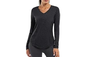 Gyabnw Sport Langarmshirt Damen Shirt Fitness Funktionsshirt Laufshirt Wandershirt Sportbekleidung Activewear Oberteile