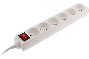 Bloc 6 Prises 16A 2P+T avec Interrupteur - Blanc - Zenitech