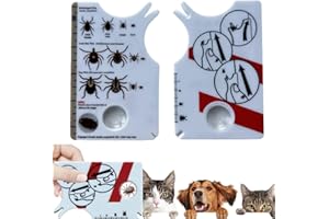 SINGHAO Ti/ck Card for Humans,Ti/ck Cards with Magnifying Glass,Ti/ck Card With Scale,Magnifying Glass Ti/ck Scale Card,Tic/k Remover for Dogs and Cats,Allows Easy Removal of Ti/ck,Portable Ti/ck Remover Tool