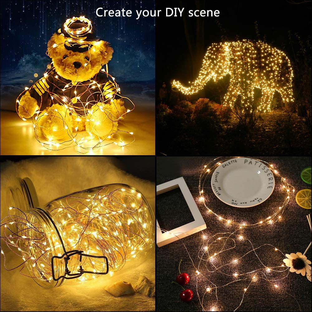 CITRA 50 Led 5 Meter Battery Operated Sliver String Light Fairy Lights for Diwali Decorations - Warm White - Image 5