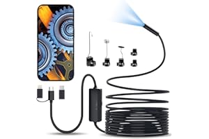 iWarmbase Endoscopica Telecamera di ispezione Serpente 3 in 1 USB Camera Endoscopica Tipo C portata con 8 luci LED per Smartphone Android e iOS, iphone, iPad, (16,5 FT/5M)