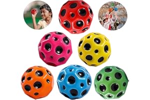 WELLXUNK 6 Stück Sprünge Ball, 7 cm Moon Ball, Space Ball Mini Bouncing Ball Toy, Bounce Ball Hüpfbälle, Bounce Loch Ball, Spielzeug Planeten Hüpfbälle für Kinder im Freien