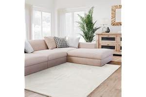 ‎INTERIYOU Interiyou Fargo Living Room Rug 160 x 230 cm Cream Short Pile Washable and Non-Slip Fluffy Fur Rug Made of Faux Fur Soft Long Pile Fur