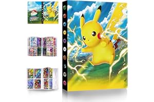 LEMIL Raccoglitore Carte Album, Album Carte Libro Album Fotografico, 4 Tasche per Pagina 30 Pagine e Può Contenere 240 Carte Porta Carte Album, Regali per Bambini(Lightning-A02)