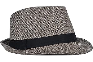 FBBULES Elegante Sombrero de Jazz Sombrero Fieltro Panamá ala Ancha Hat Fedora Sombreros de Sombrerera Vestir Trilby Cap para Viaje Fiesta Boda Compras de Hombres Mujers