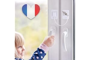 BABEE LAND Securite Fenetre Enfant: [x2 Pieces] | Norme EU | Sans Percer | Entrebailleur Placard, Bloque Porte, Serrure Frigo, Tiroir | Offert 2 Proteges Doigts