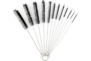ZHENLE Reinigungsbürsten, 12 Stück Flasche Reinigungsbürsten Milchschlauchbürste Nylon Schlauchbürste Set für Reagenzgläser Reinigen Teekanne Düse Trinken Strohhalme Nylon Bürsten Set (Schwarz)
