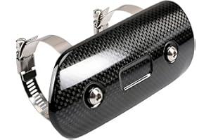 JFG RACING Protector Tubo Escape Fibra Carbono Moto,Escudo Termico Escape Moto Protector Universal para ATV Scooter Pit Dirt Bike Motocross Enduro Supermoto (Tamaño: 146 x 63 mm)