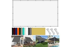 FENYIGE Toldo Vela de Sombra 170 x 250 cm Impermeable Toldo Sombra Rectangular con Protezione UV PES e Accessori di Montaggio para Parque Césped Patio Jardín Terraza Camping, Blanco