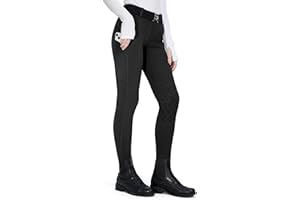 FitsT4 Sports Pantalon d'équitation en polaire pour filles - Avec poches - Avec empiècement au genou