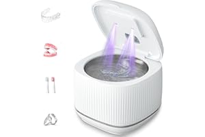 SEALONG Ultraschallreinigungsgerät 48000Hz Ultraschallreiniger | 24W | 180ML | Ultrasonic Cleaner mit UV Lampe Ultraschallbad für ，Zahnersatz ，Retainer ，Aligner ，Prothesen ，Zahnschiene ， Schmuck，Stiftung Brus