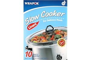 TFRO & CILE WRAPOK Small Slow Cooker Liners Kitchen Disposable Cooking Bags BPA Free for Oval or Round Pot, Size 11 x 16 Inch, Fits 1 to 3 Quarts - 1 Pack (10 Bags Total)