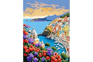 Viart Landscape Paint by Numbers for Adults-Seaside Painting by Numbers for Adults,Scenery Paint by Number Kits for Home Wall Decor 12x16inch