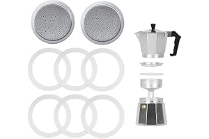 Sariputa 8 stycken espressobryggare, tätningsring, 6 koppar, ersättningstätning, silikon, ersättningstätning, för espressobry