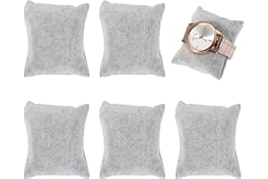Cyrank 5Pcs Bracelet Pillow Display, Velvet Jewelry Display Pillow Watch Display Pillow Bracelet Cushion Watch Cushion Small Bangle Cushion for Shows(Grey)