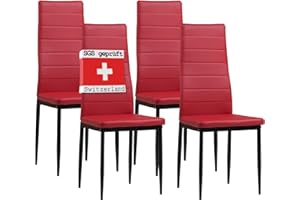 Albatros 2704 Milano Set de 4 sillas de Comedor, Rojo