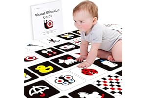 Richgv Baby Spielzeug 0 6 Monate,Bunte Schwarz Weiß Hohe Kontrastkarten Baby,Kontrastbuch Baby Neugeborene,Visual Stimulus Flash Card Lernkarten Kleinkinder,Kontrast Spielzeug Baby Geschenk(20 Stücke)